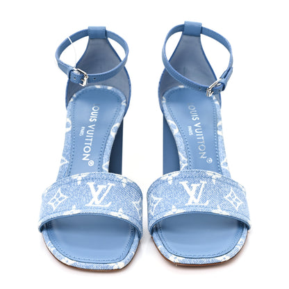 Louis Vuitton Monogram Denim Silhouette Sandals 39 Blue 2 of 8