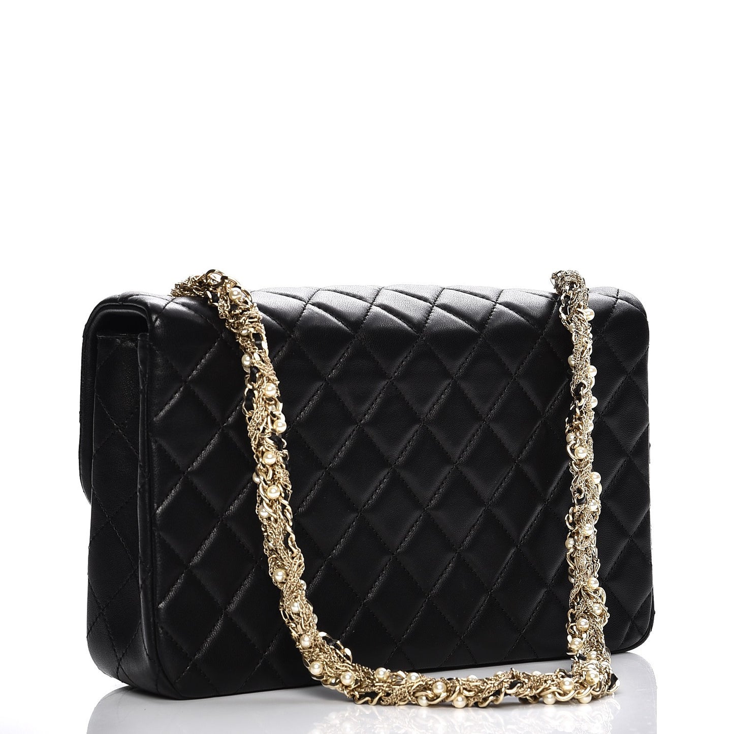 Lambskin Medium Westminster Pearl Flap Black