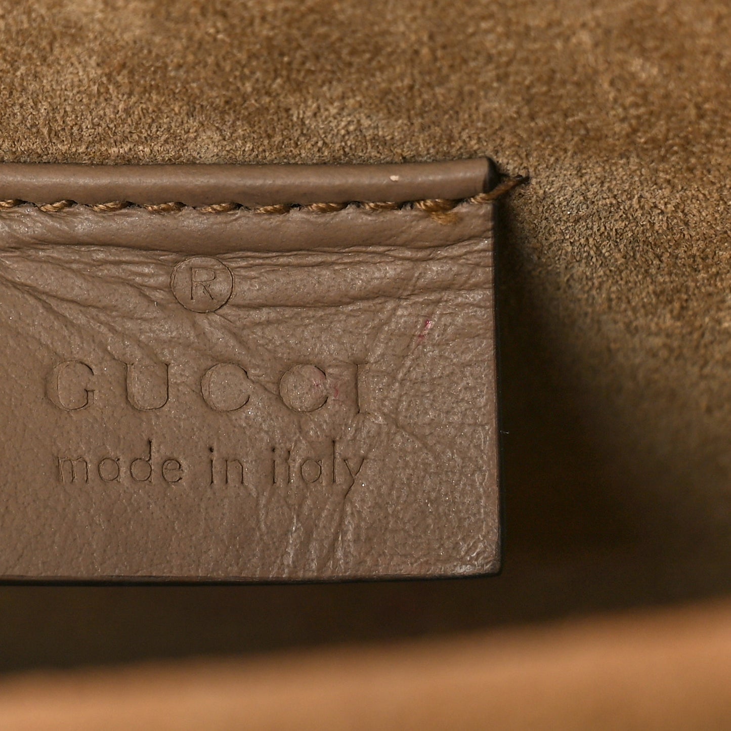 GG Supreme Monogram Suede Crystal Small Dionysus Shoulder Bag Beige Ebony Taupe