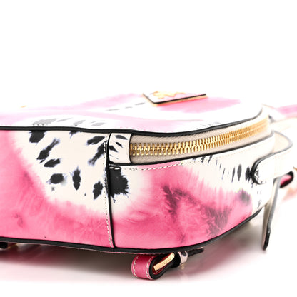 Prada City Calfskin Tie Dye Print Mini Odette Backpack White Pink Black 10 of 10