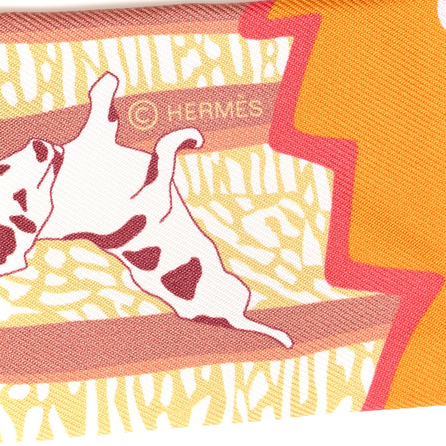 Hermes Silk En Liberte Twilly Rose Bleu Rouge 4 of 4