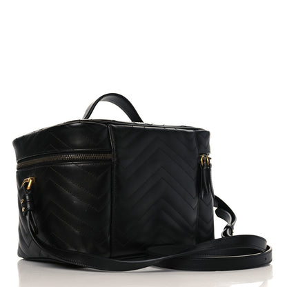 Gucci Calfskin Matelasse Large GG Marmont Vanity Cosmetic Case Black 2 of 10