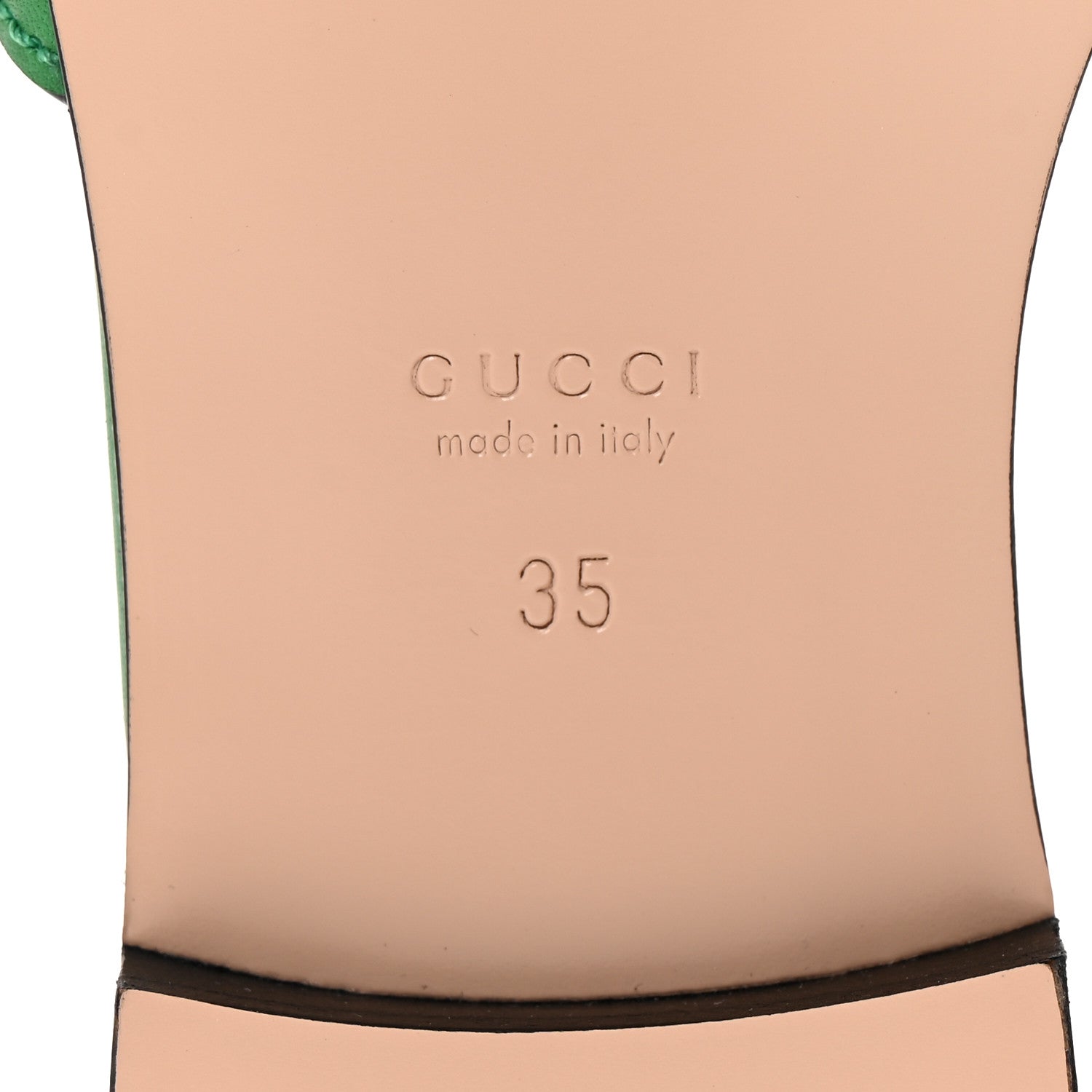 Gucci Cosmos Softy Calfskin Interlocking G Cut Out Slide Sandals 35 New Shamarock 7 of 9