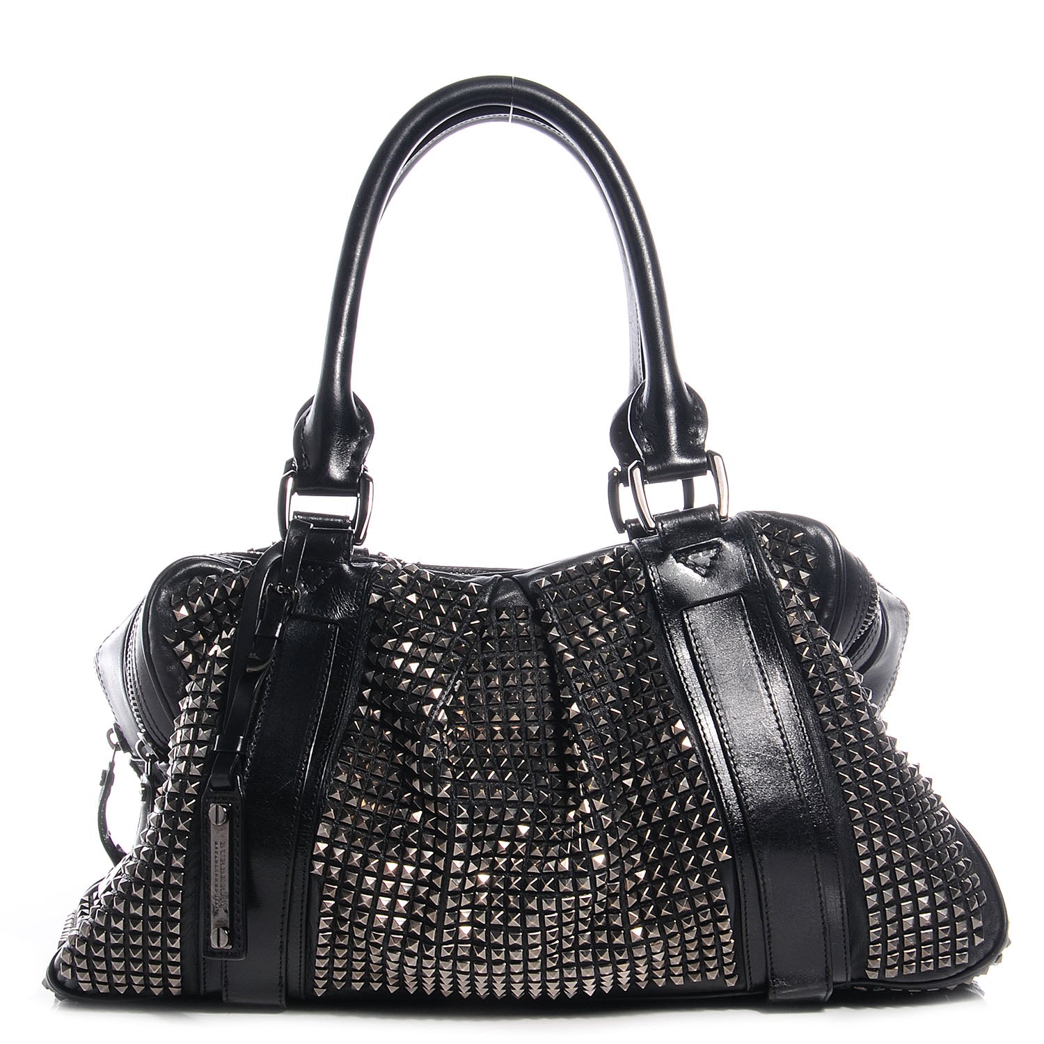 Burberry Prorsum Calfskin Studded Knight Satchel Black 1 of 9
