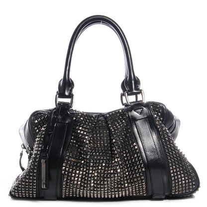 Burberry Prorsum Calfskin Studded Knight Satchel Black 1 of 9