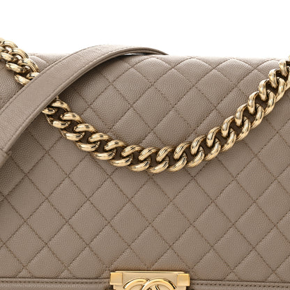 Chanel Caviar Quilted New Medium Boy Flap Dark Beige 8 of 11