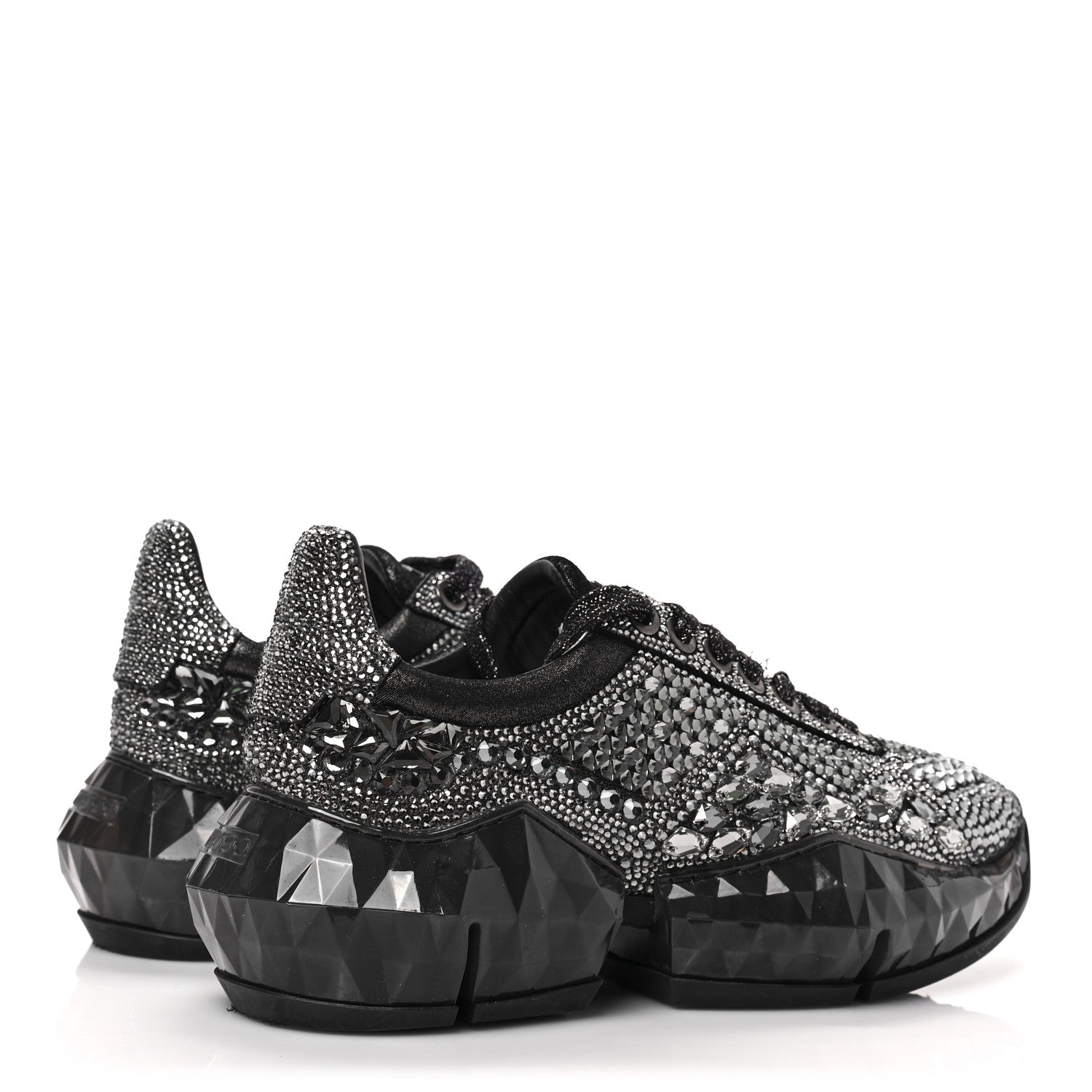 Jimmy Choo Crystal Womens Diamond F Low Top Sneaker 36.5 Black 4 of 8