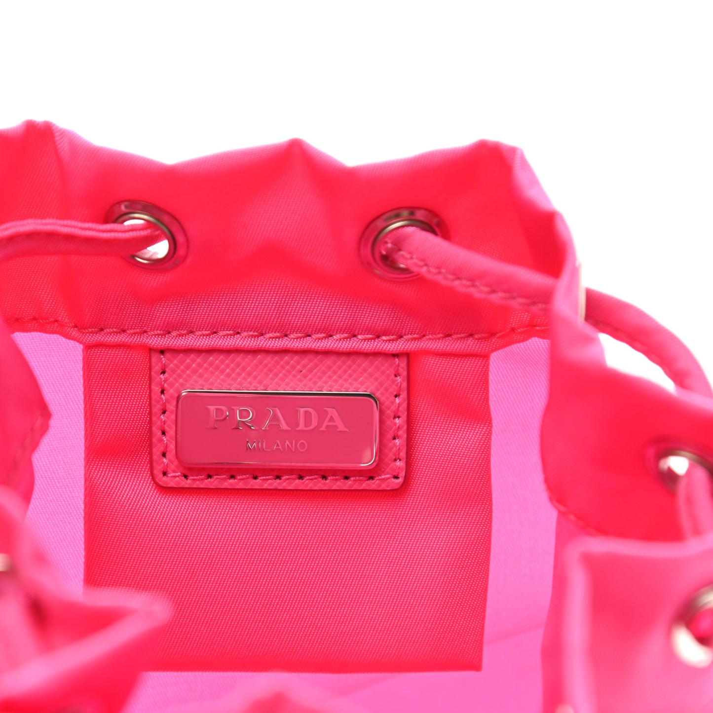 Nylon Vela Drawstring Pouch Fuxia