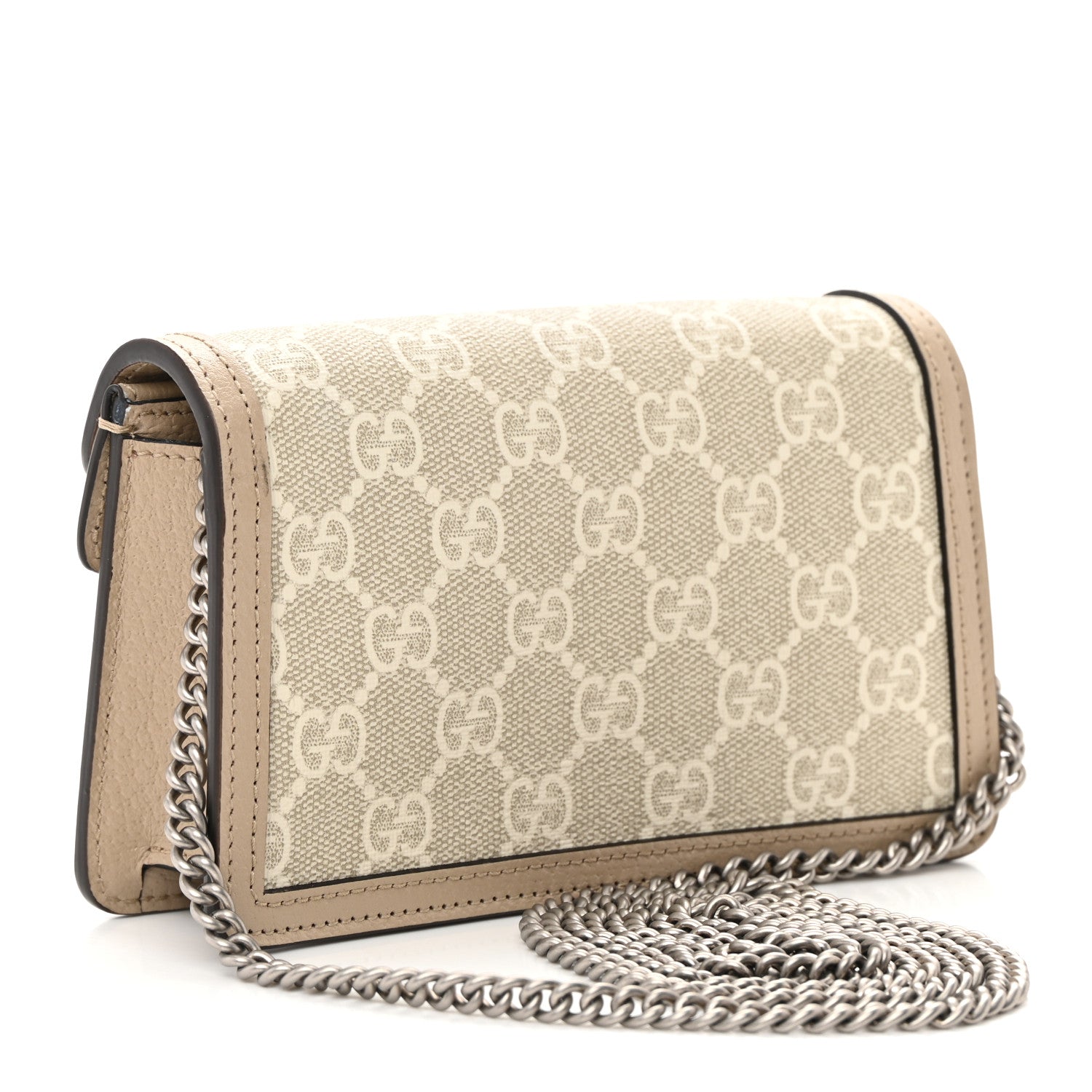 Gucci GG Supreme Monogram Textured Dollar Calfskin Super Mini Dionysus Shoulder Bag Beige Mystic White Oatmeal 3 of 13