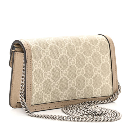 Gucci GG Supreme Monogram Textured Dollar Calfskin Super Mini Dionysus Shoulder Bag Beige Mystic White Oatmeal 3 of 13