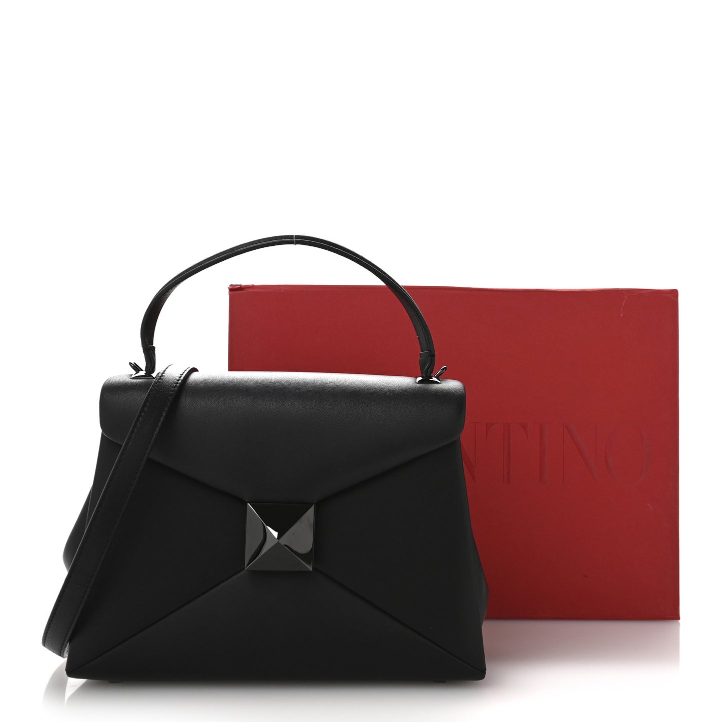 Nappa Small One Stud Top Handle Bag Black