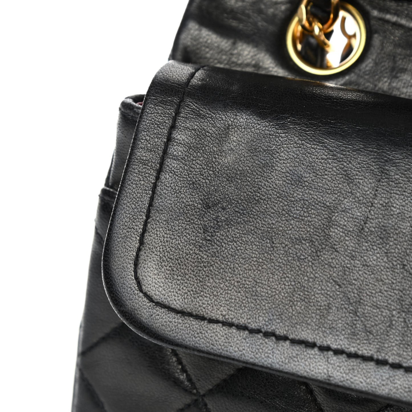 Lambskin Quilted Small Double Flap Black