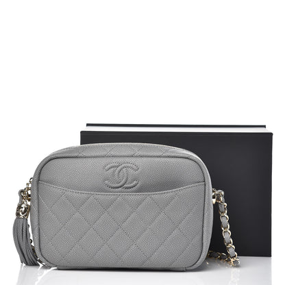 Chanel Caviar Quilted Coco Tassel Small Camera Case Grey 8 of 8
