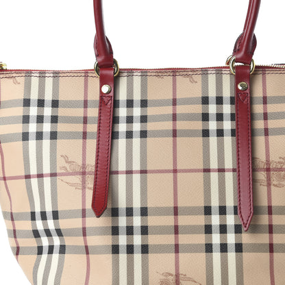Burberry Haymarket Check Small Salisbury Tote Military Red 10 of 10