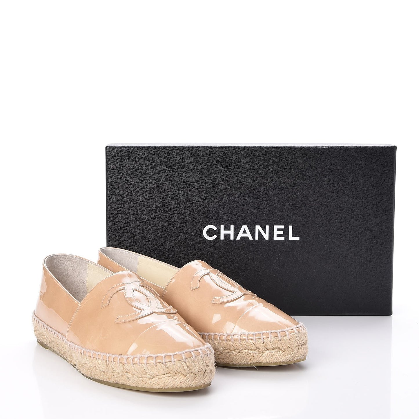 Patent CC Espadrilles 37 Beige