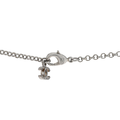 Chanel Crystal CC Medallion Pendant Necklace Silver 4 of 4
