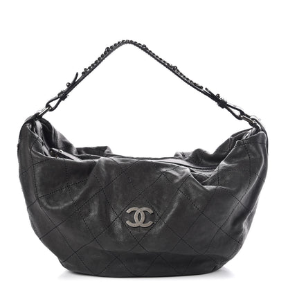 Chanel Caviar Stitched Large Outdoor Hobo Black 1 of 9