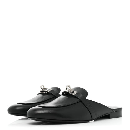 Hermes Goatskin Oz Mules 37.5 Black 3 of 10
