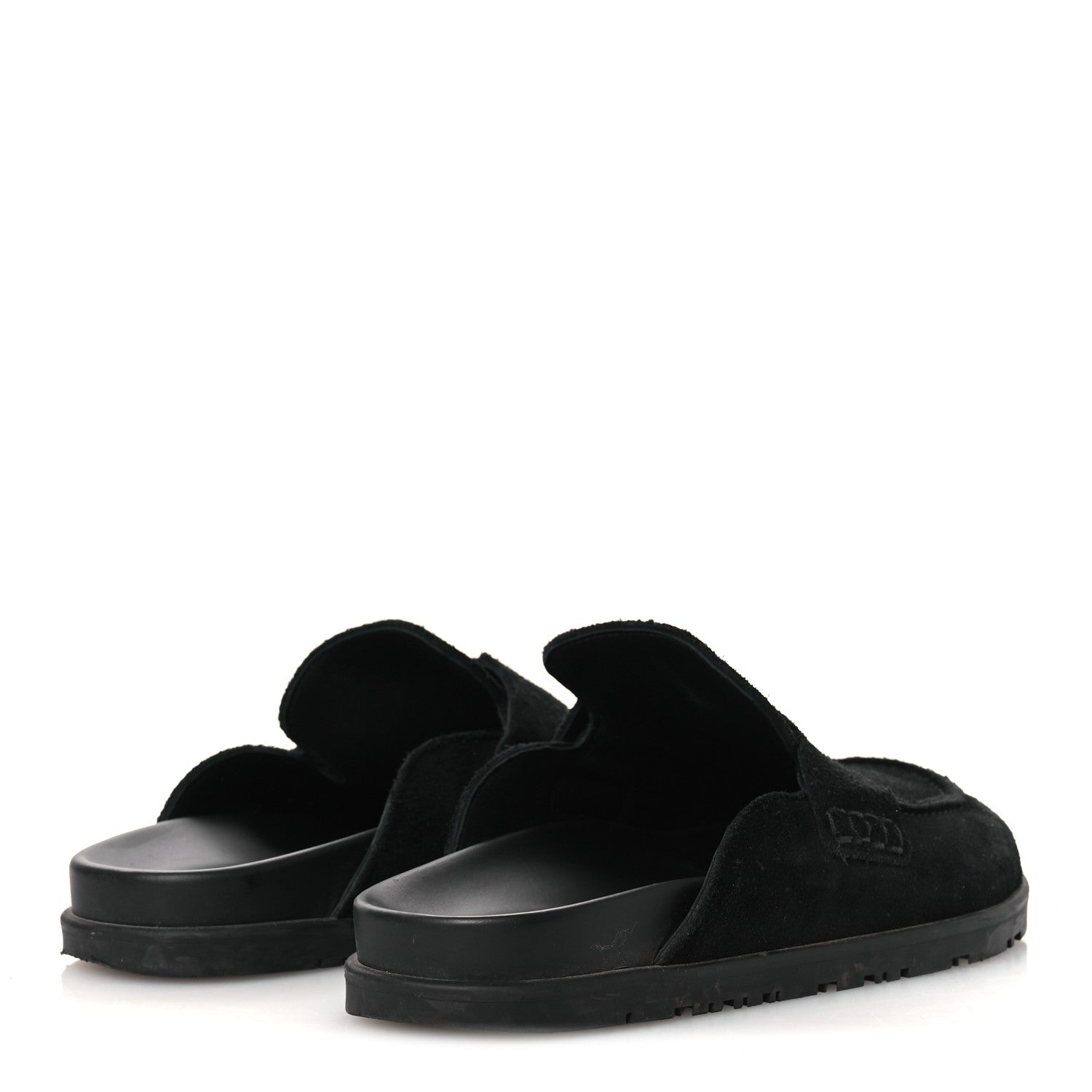 Hermes Suede Calfskin Go Mules 37 Black 5 of 11