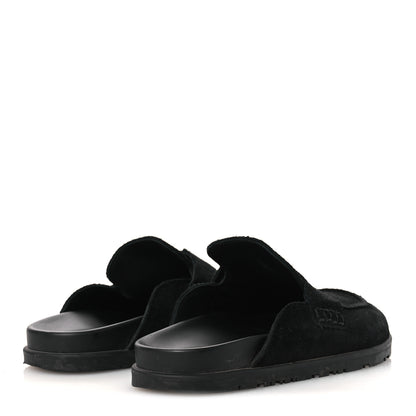Hermes Suede Calfskin Go Mules 37 Black 5 of 11