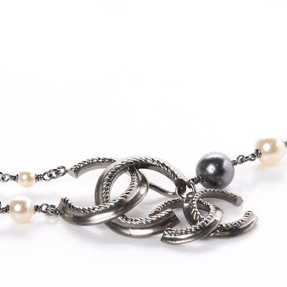 Chanel Ruthenium Pearl Bead CC Belt Black 3 of 5