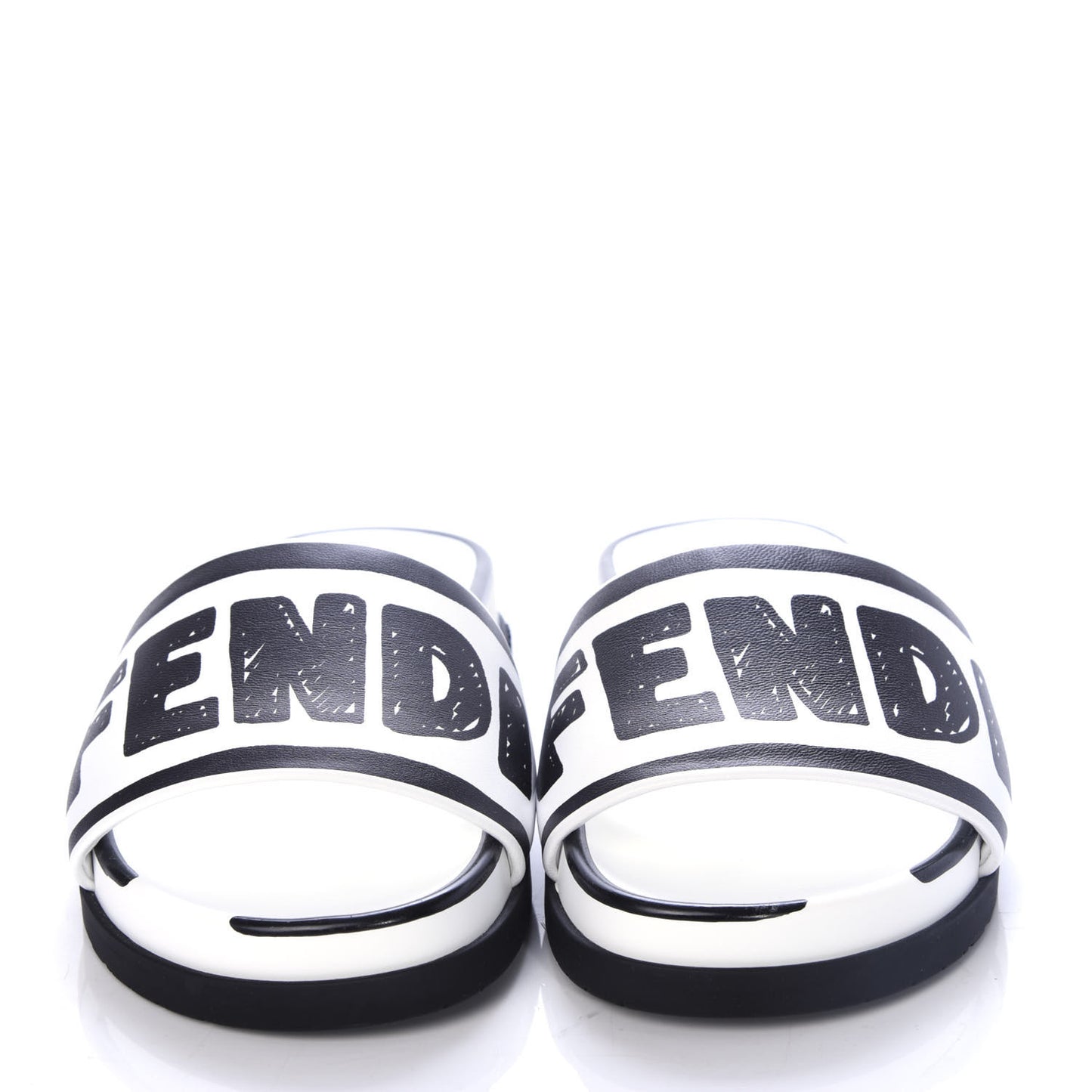 X JOSHUA VIDES Roma Calfskin Fussbetts Slide Sandals 35 Snow White Black