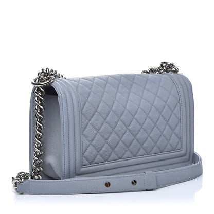 Chanel Caviar Quilted Medium Boy Flap Blue 3 of 9