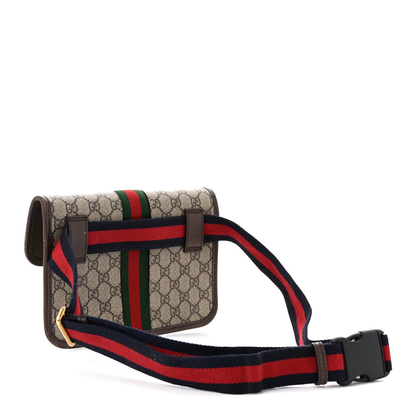 GG Supreme Monogram Web Small Ophidia Belt Bag Brown