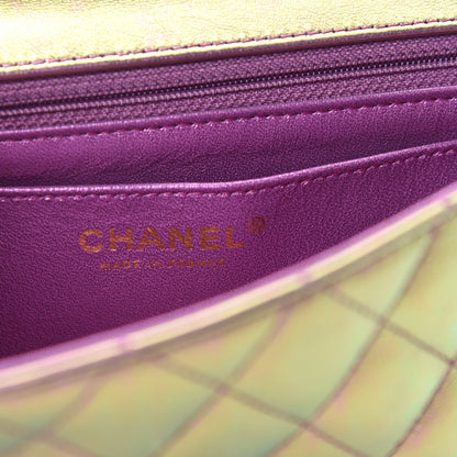 Chanel Iridescent Lambskin Quilted Mini Rectangular Flap Purple 8 of 11