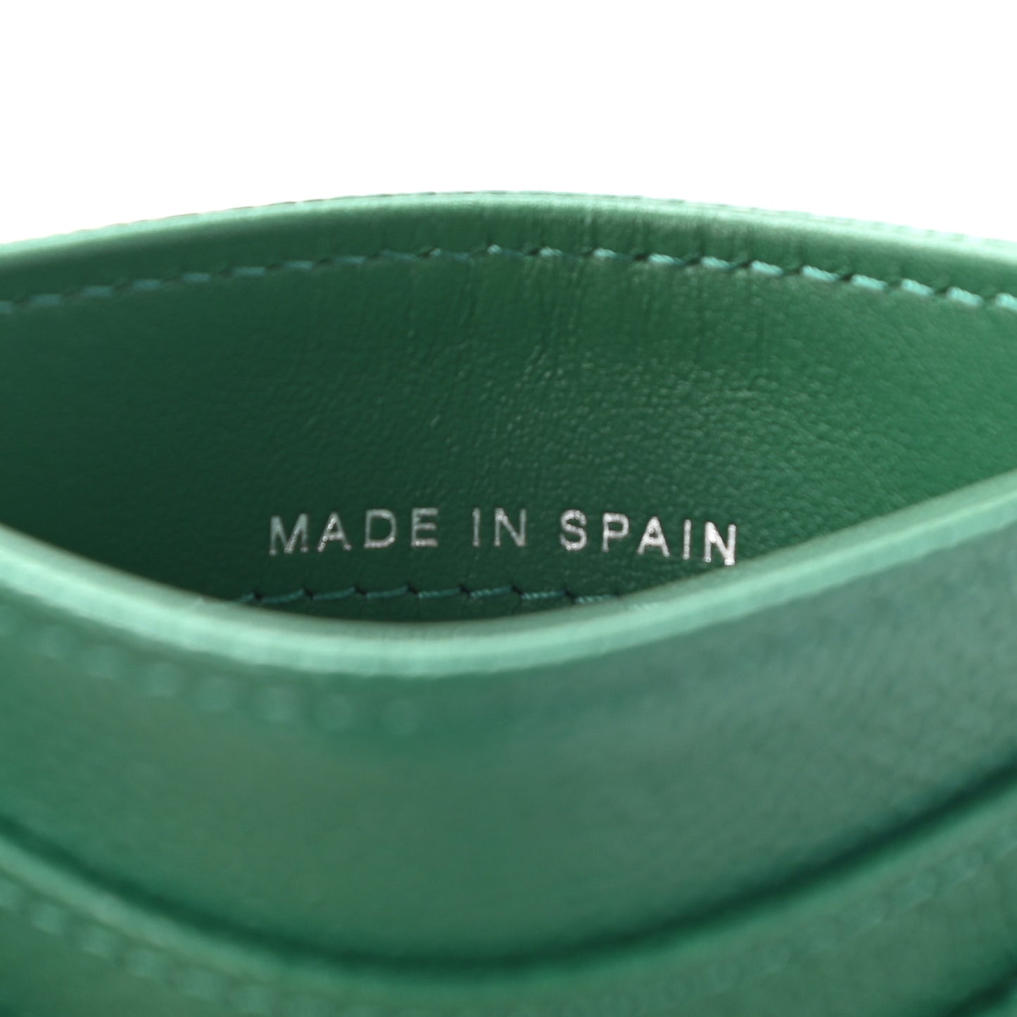 Caviar Quilted Card Holder Green