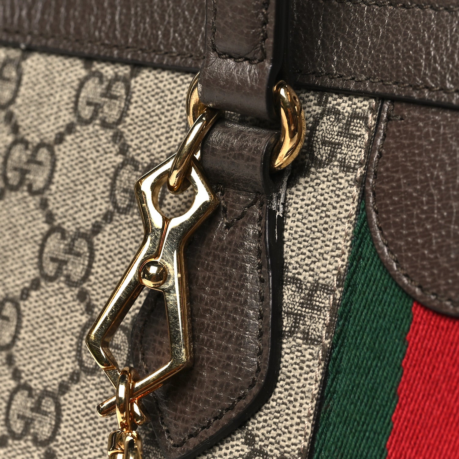 Gucci GG Supreme Monogram Web Medium Ophidia Tote Bag Brown 11 of 11