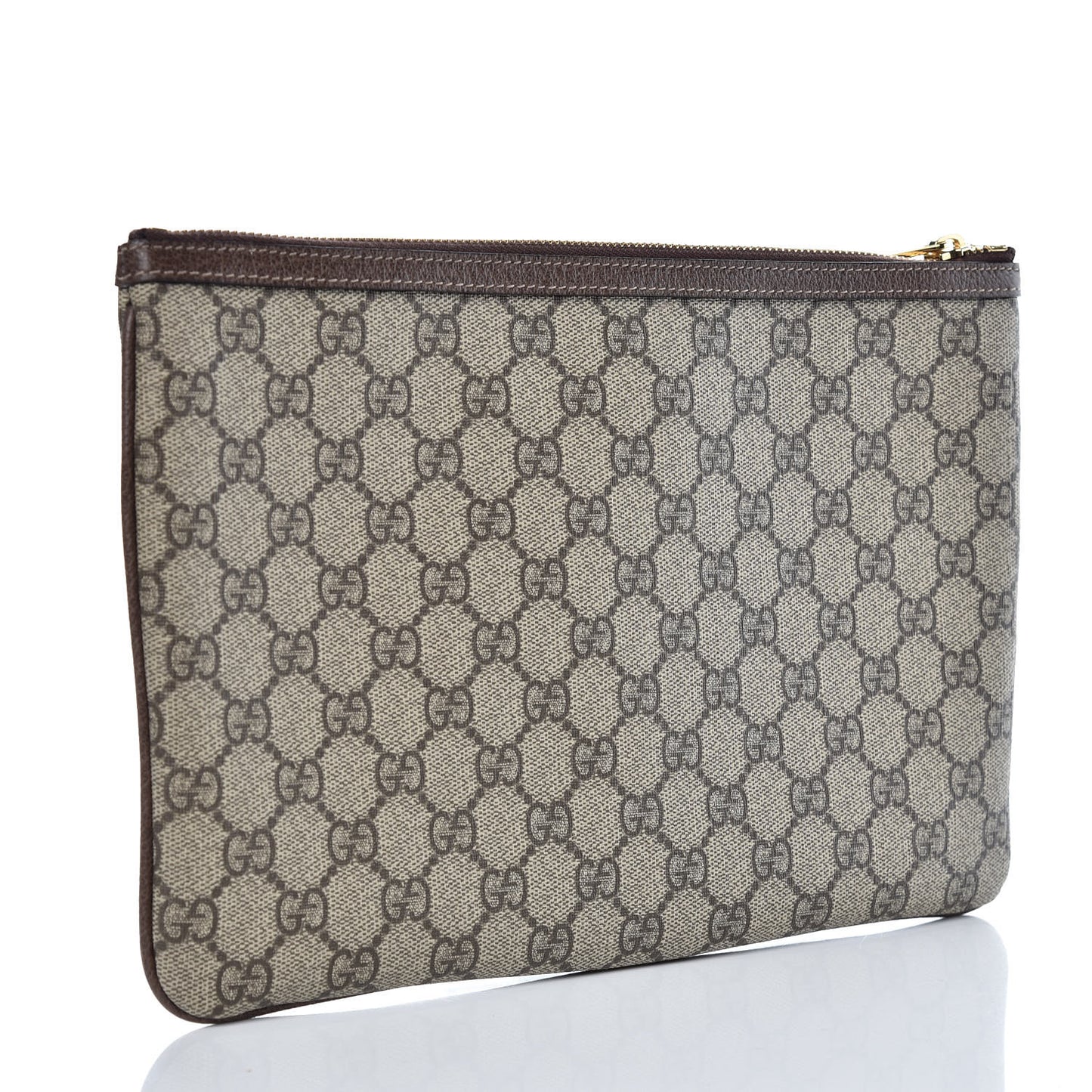 GG Supreme Monogram Large Ophidia Pouch Clutch Brown