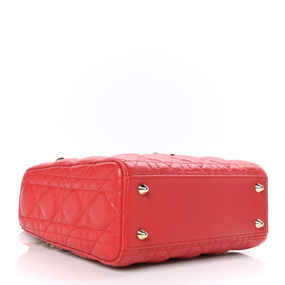 Christian Dior Lambskin Cannage Small Lucky Badges My Lady Dior Red 4 of 9