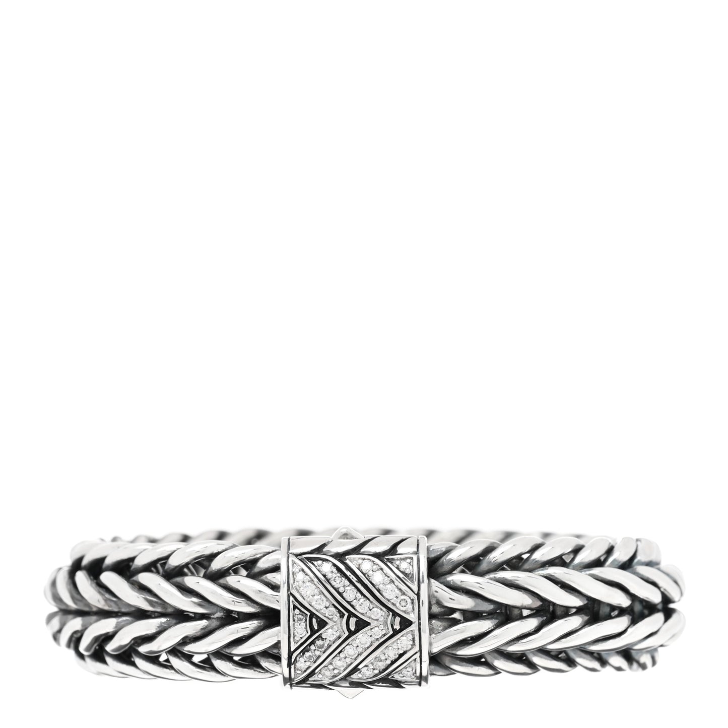 Sterling Silver Diamond 15mm Kami Chain Bracelet