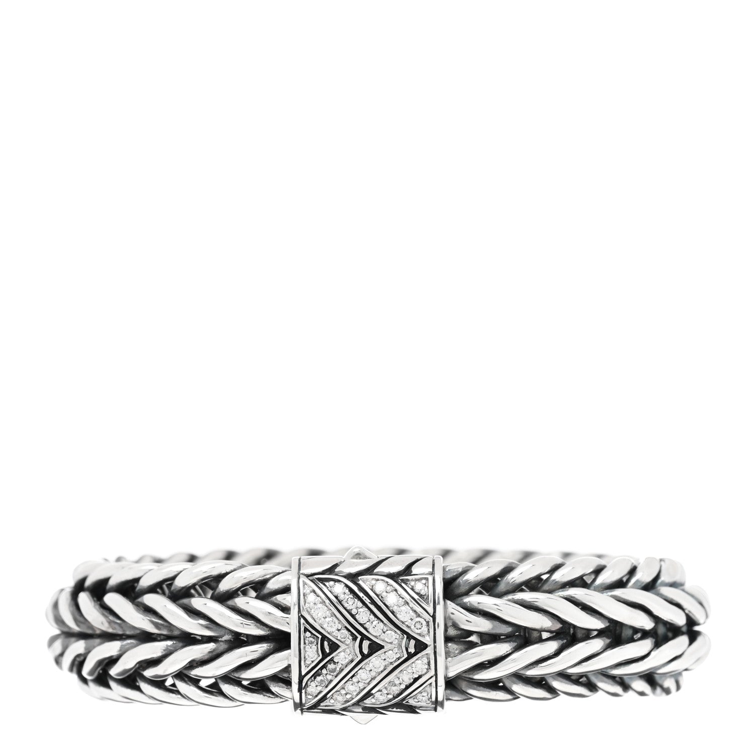 John Hardy Sterling Silver Diamond 15mm Kami Chain Bracelet 2 of 3