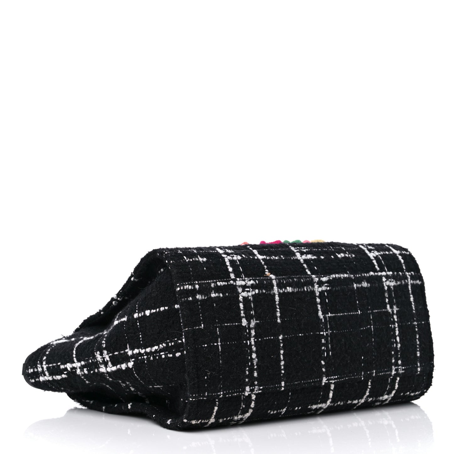 Tweed Medium Deauville Tote Black White Multicolor