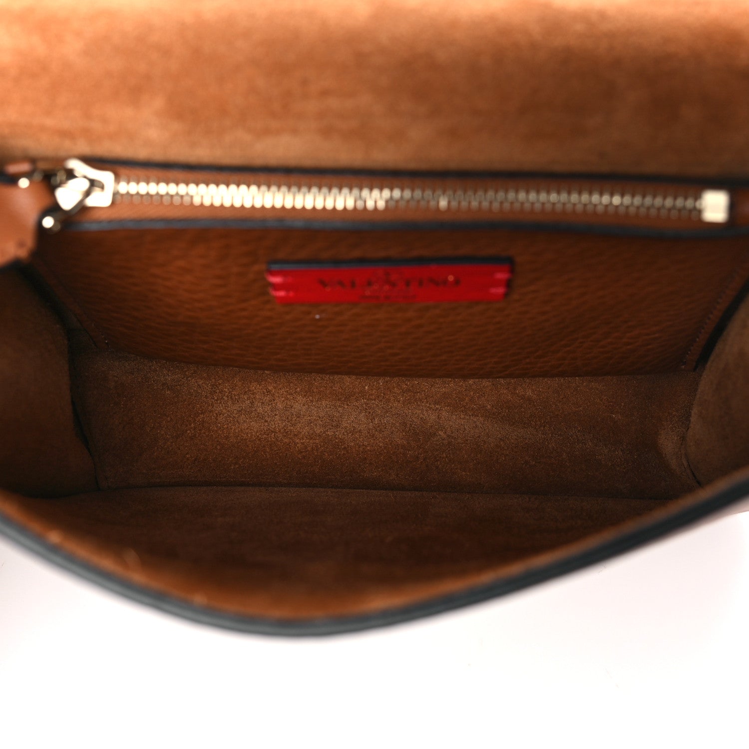 Valentino Garavani Pebbled Calfskin Rockstud Side Slip Crossbody Tan 5 of 8