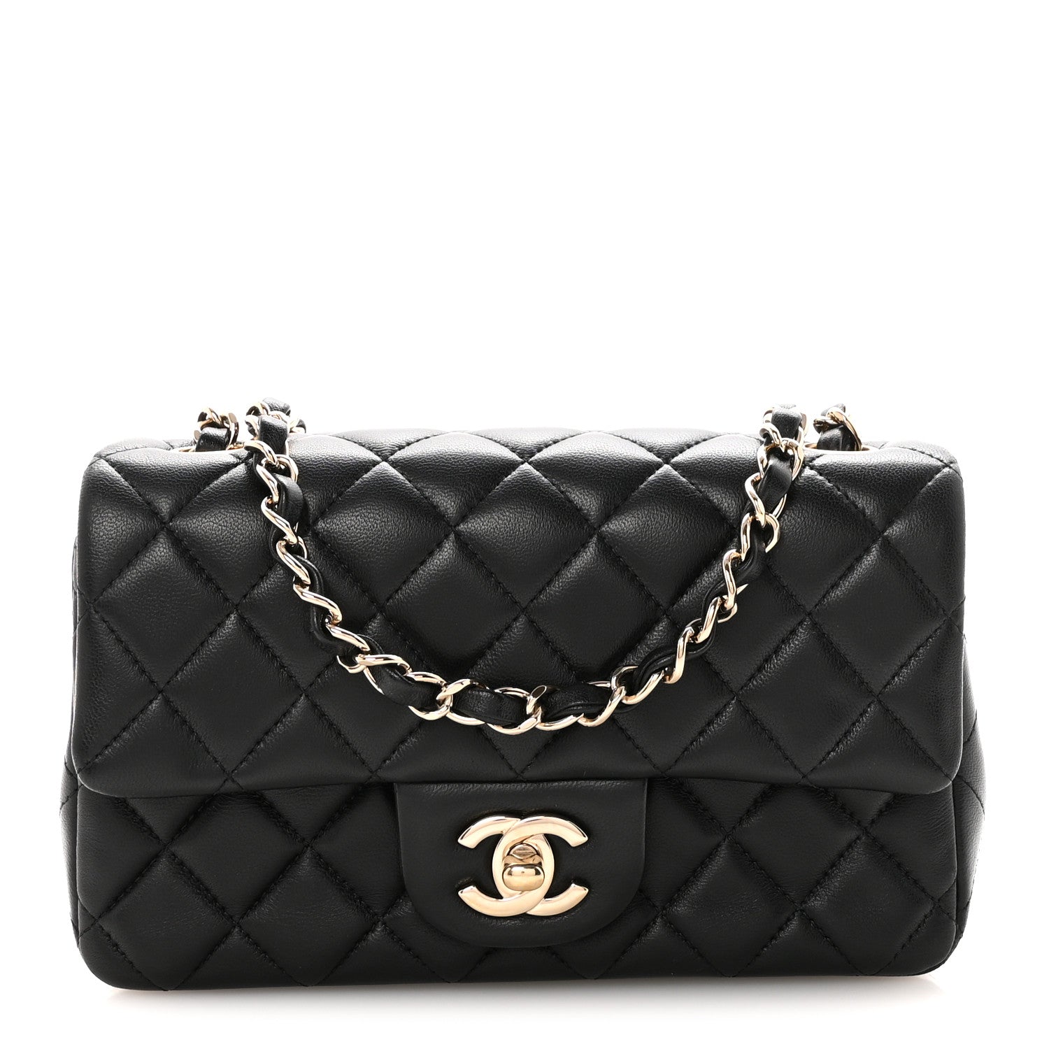 Chanel Lambskin Quilted Mini Rectangular Flap Black 1 of 10