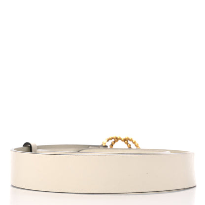 Gucci Margaux Calfskin Studded Interlocking G 30mm Belt 80 32 Mystic White 2 of 5