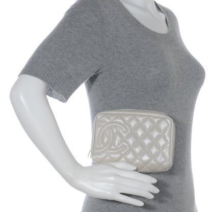 Chanel Quilted Cotton Club Cosmetic Pouch Light Silver 2 of 7
