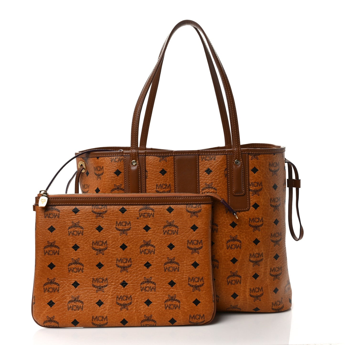 Visetos Medium Liz Reversible Shopper Tote Cognac