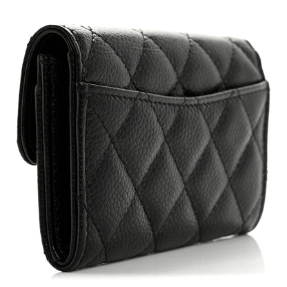 Chanel Caviar Quilted Flap Card Holder Wallet Black 3 of 9