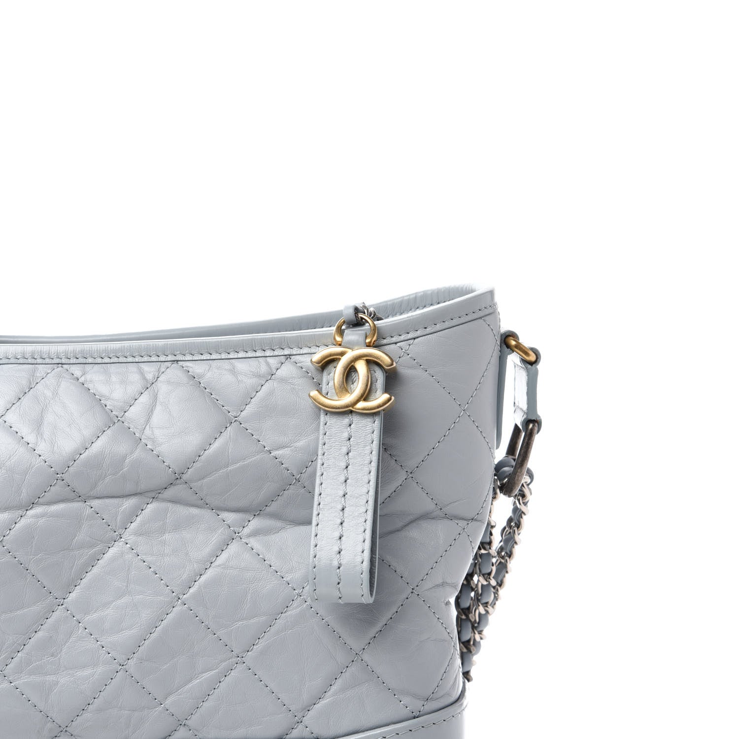 Chanel Aged Calfskin Quilted Medium Gabrielle Hobo Light Blue 11 of 11