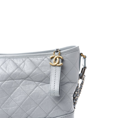Chanel Aged Calfskin Quilted Medium Gabrielle Hobo Light Blue 11 of 11