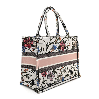 Christian Dior Canvas Embroidered Medium Rosa Mutabilis Book Tote Multicolor 3 of 9