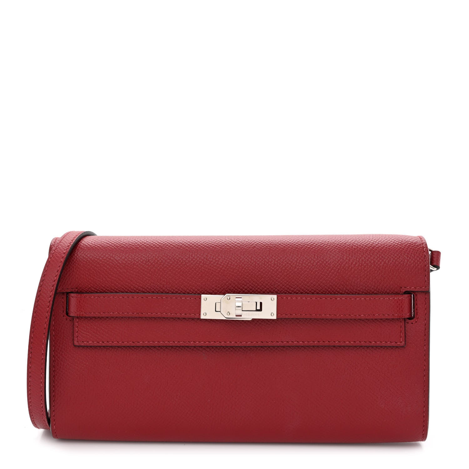 Hermes Epsom Kelly Wallet To Go Rouge Grenat 1 of 9