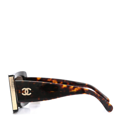 Chanel Acetate Rectangle Sunglasses 5435 Tortoise 3 of 7