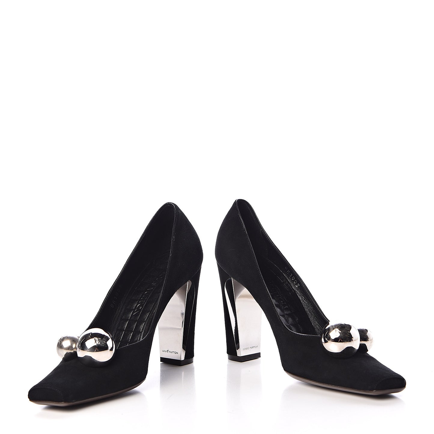 Suede Mirrored Ball Pumps 37 Black