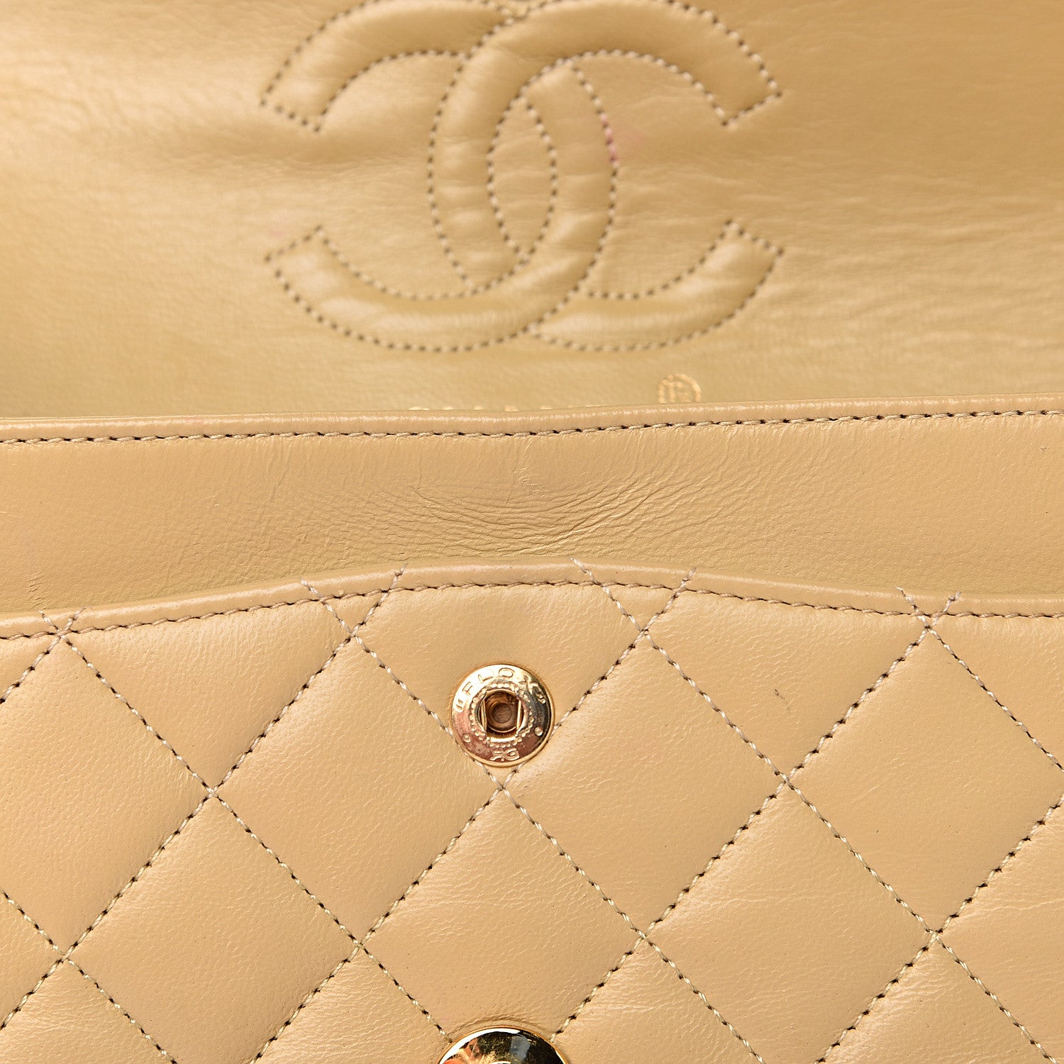 Chanel Lambskin Quilted Small Double Flap Beige 8 of 14