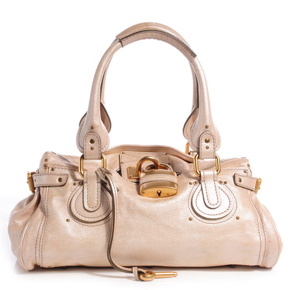 Chloe Leather Medium Paddington Satchel Metallic Beige 1 of 9